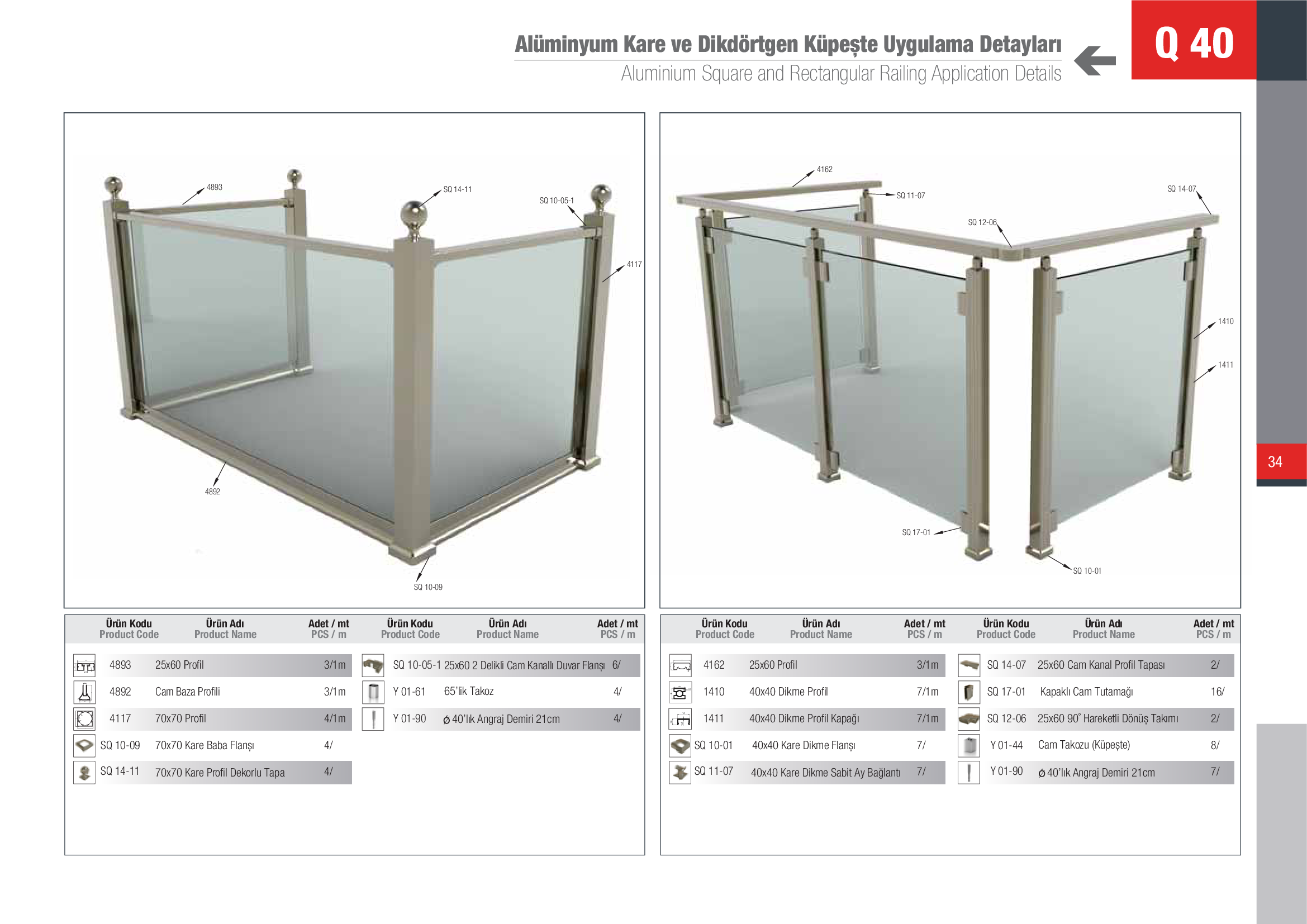 Küpeşte Kare Sistemleri 30